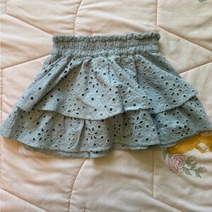 Rylee + Cru Rose Mini Skirt || Light Blue